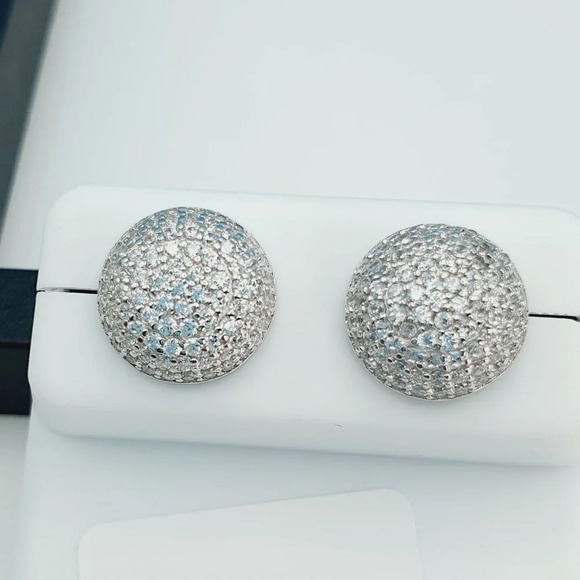 "925 Sterling Silver Cubic Zirconia Earrings, UU1P6A6105 - Picture 1 of 10